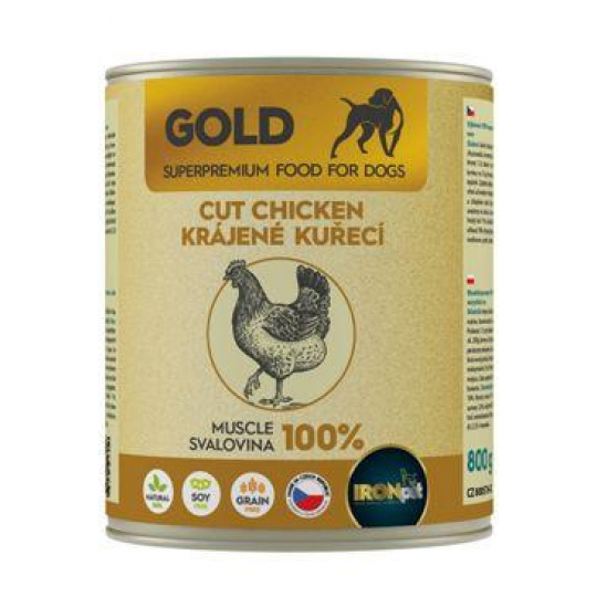 IRONpet Gold Dog Chicken Cut Muscle konzerva 800g IRONpet Gold Dog Chicken Cut Muscle konzerva 800g
