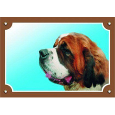 Farebná ceduľka Pozor pes, Bernardín Farebná ceduľka Pozor pes, Bernardín