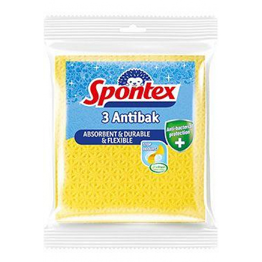 Utierky hubové antibakteriálne Spontex žlté 3ks