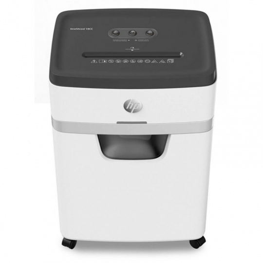 Skartovačka HP ONESHRED 18CC, řezané papíry, P-4, 18 karet, 25l, světle šedá