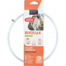 ZOLUX BIVOUAK LED Silikonový transparentní červený - obojek pro psa - 30-60 cm