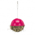 Závesná guľa na potravu napoly plastová/sieťovina 16 cm
