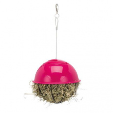 Závesná guľa na potravu napoly plastová/sieťovina 16 cm