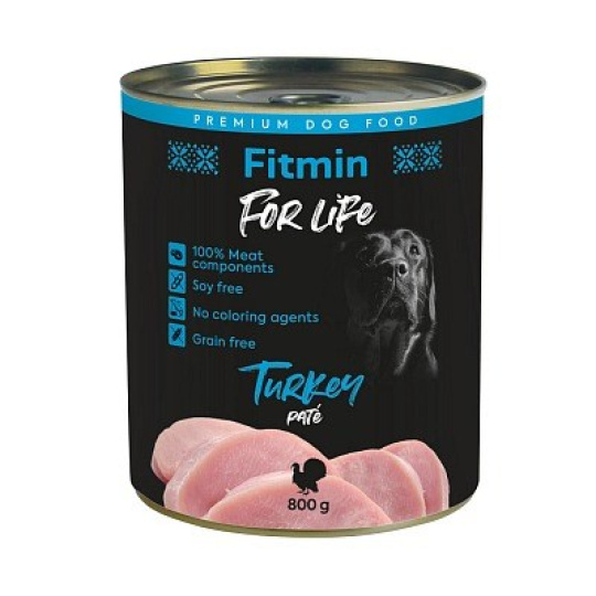 FITMIN for Life Turkey Pate - Mokré krmivo pro psy - 800 g