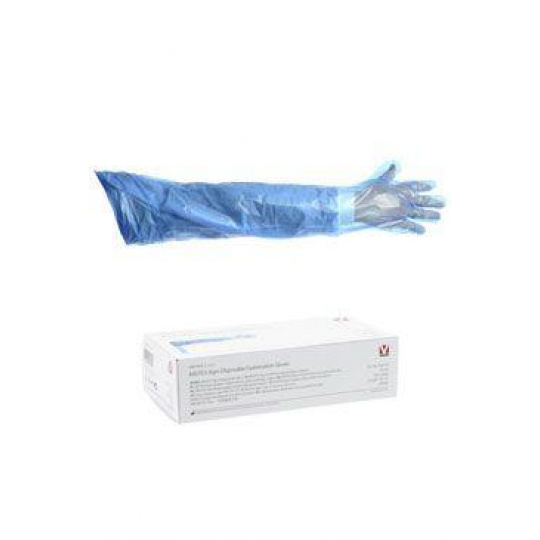 Rukavice jednor. dlhé jemné modré KRUTEX AGRO 100ks Rukavice jednor. dlhé jemné modré KRUTEX AGRO 100ks