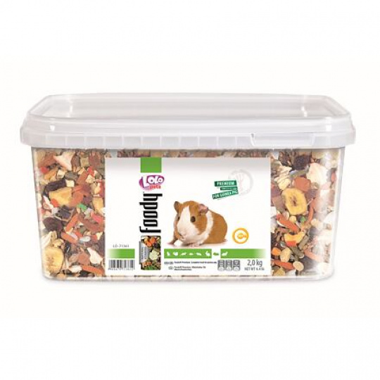 LOLO Foody kompletné krmivo pre morčatá 3 L, 2 kg vedro