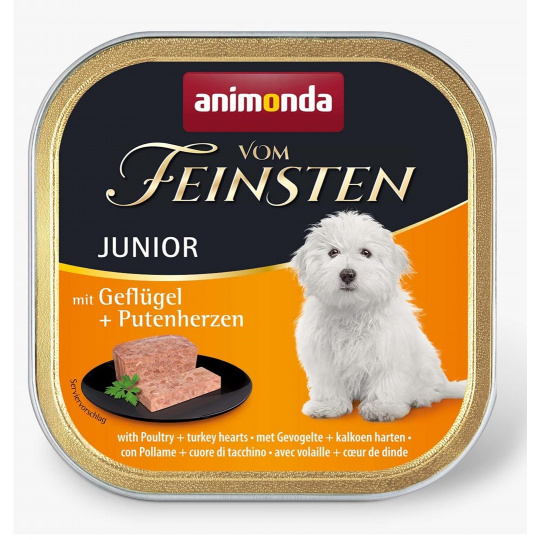 animonda Vom Feinsten with poultry + turkey hearts Srdce, Drůbež, Turecko Junior 150 g