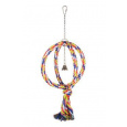 Hračka pre veľké papagáje bavlnený kruh so zvončekom