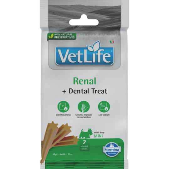 Pamlsok Farmina Vet Life Dog Renal Adult Mini 60g Pamlsok Farmina Vet Life Dog Renal Adult Mini 60g