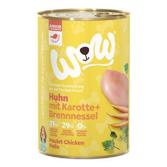WOW konzerva Junior kuracie s mrkvou 400g WOW konzerva Junior kuracie s mrkvou 400g