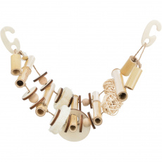 Závesný bambusový most s ozdobami 45 cm