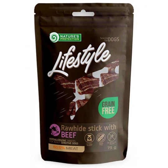 Pamlsok Natures P Lifestyle dog rawhide foaming sticks with beef 75 g Pamlsok Natures P Lifestyle dog rawhide foaming sticks with beef 75 g