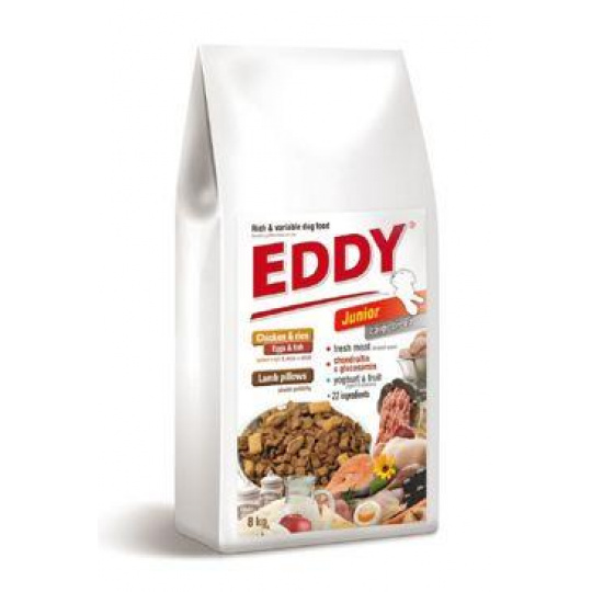 EDDY Junior Large Breed s mäsovými vankúšikmi 8kg EDDY Junior Large Breed s mäsovými vankúšikmi 8kg