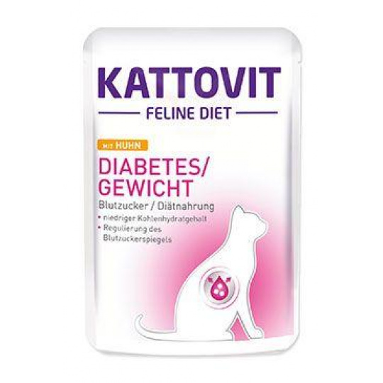 Kattovit Cat Diabetes/Gewicht kuracie vrecko 85g Kattovit Cat Diabetes/Gewicht kuracie vrecko 85g