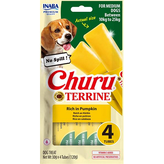 Churu Dog Terrine tekvica plemená M 4x30g