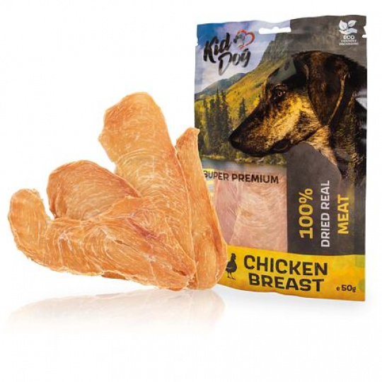 KIDDOG SUPER PREMIUM 100% kuracie prsia, tenké plátky 50 g KIDDOG SUPER PREMIUM 100% kuracie prsia, tenké plátky 50 g