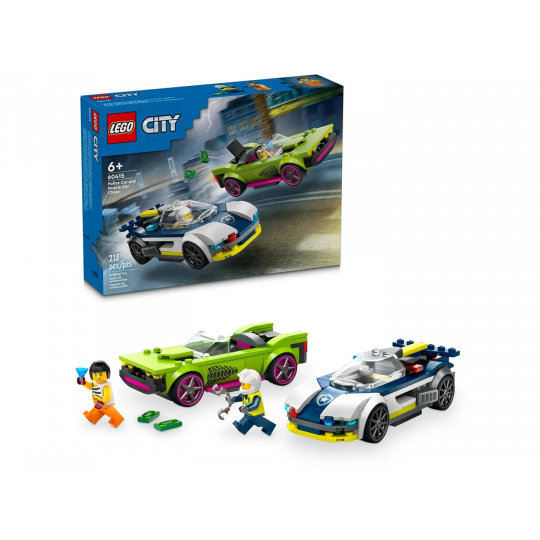 LEGO CITY 60415 HONIČKA POLICEJNÍCH VOZŮ A SVALNATÝCH AUT