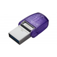 Kingston Technology DataTraveler microDuo 3C USB paměť 128 GB USB Type-A / USB Type-C 3.2 Gen 1 (3.1 Gen 1) Nerezová ocel, Purpurová