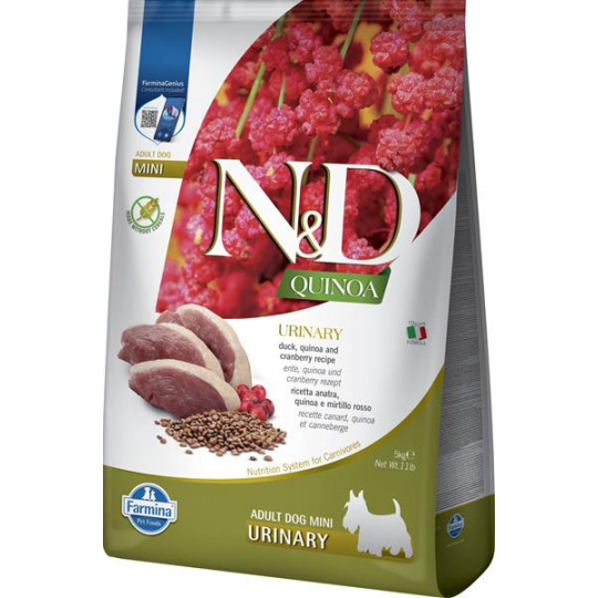 Farmina N&D dog QUINOA (GF) adult mini urinary, duck & cranberry 5 kg Farmina N&D dog QUINOA (GF) adult mini urinary, duck & cranberry 5 kg