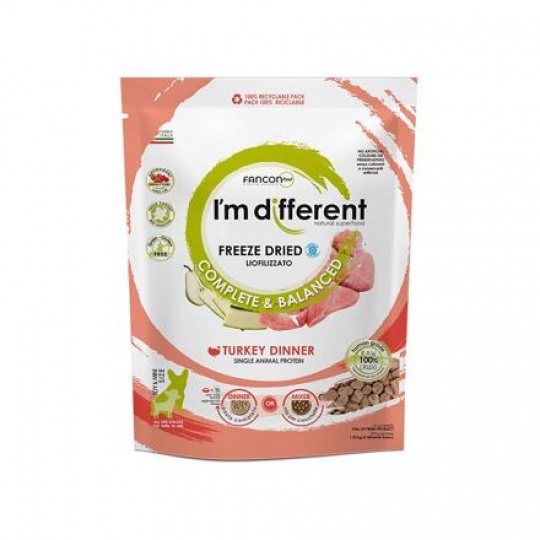 I´M DIFFERENT Turkey DINNER, mrazom sušené raw krmivo s morčacím mäsom, 397 g
