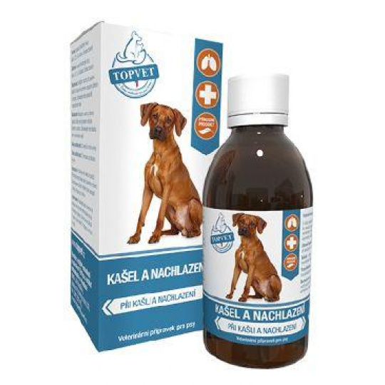 Kašeľ a prechladnutie sirup pre psy TOPVET 200ml