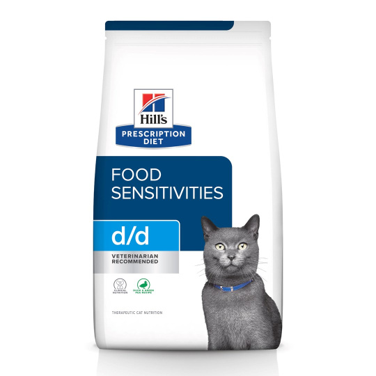 HILL'S PRESCRIPTION DIET Feline d/d Suché krmivo pro kočky Kachna, Hrách 1,5 kg