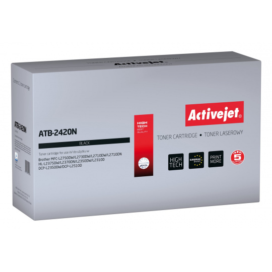 Activejet ATB-2420N toner pro tiskárny Brother; náhrada za Brother TN-2420A; Supreme; 3000 stran; černý)