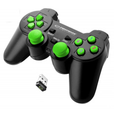 Esperanza EGG108G herní ovladač Gamepad PC,Playstation 3 Analogový/digitální USB 2.0 Černá, Zelená