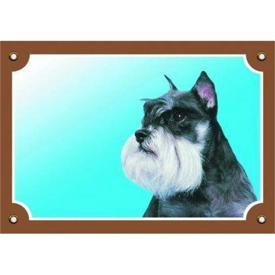 Farebná ceduľka Pozor pes, Bradáč korenie a soľ Farebná ceduľka Pozor pes, Bradáč korenie a soľ