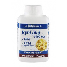 Rybí olej 1000mg +EPA+DHA 100+7tob zdarma MedPharma