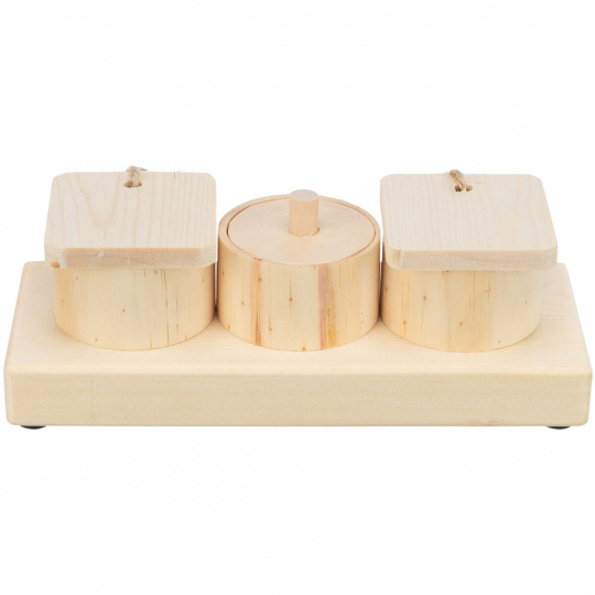 Snack Cups - interaktívna hra pre králiky, 15 x 4,5 x 6 cm, drevo