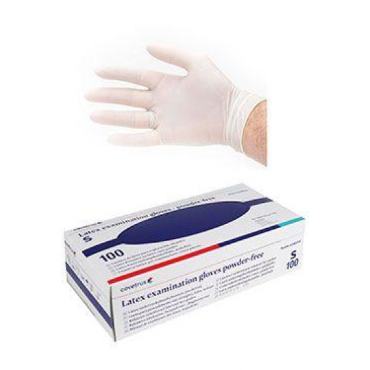 Rukavice hniezdo.vyš.CVET latex S/100ks bez púdru, biele Rukavice hniezdo.vyš.CVET latex S/100ks bez púdru, biele