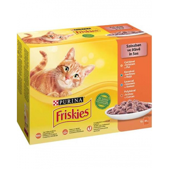 Nestlé Friskies cat Multipack kura&kačica&losos&morka kapsička 12x85 g Nestlé Friskies cat Multipack kura&kačica&losos&morka kapsička 12x85 g