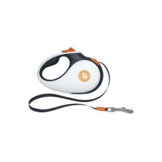 Vodítko samonavíjacie 12kg/3m čiernobielo/oranžová Kiwi Vodítko samonavíjacie 12kg/3m čiernobielo/oranžová Kiwi