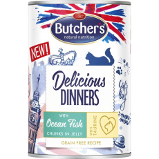 BUTCHER'S Delicious dinners Ocean Fish Chunks in jelly - mokré krmivo pro kočky - 400 g