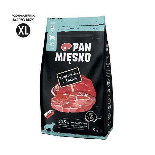 Mr. Pork Maso s divokým raberem XL - suché krmivo pro psy - 9 kg