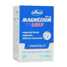 Magnézium 400mg+vit.B6+vit.C grep Vitar 20x2g Magnézium 400mg+vit.B6+vit.C grep Vitar 20x2g
