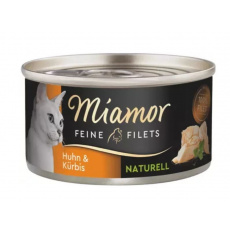 MIAMOR Feine Filets Naturell Chicken with pumpkin - mokré krmivo pro kočky - 80g