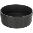 Keramická miska vrúbkovaná, čierna