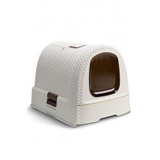 Curver WC mačka kryté domček Rattan 39x39x51cm mocha