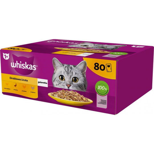 Whiskas s hydinovým mäsom v želé 80 x 85 g