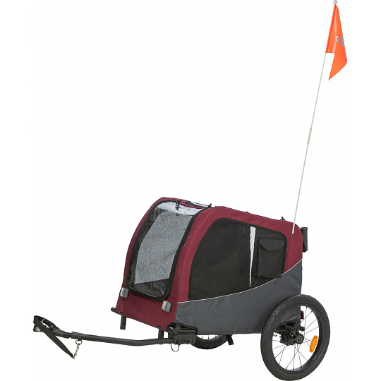 Vozík za bicykel, L: 75 × 86 × 80/145 cm, do 30 kg, sivá/červená