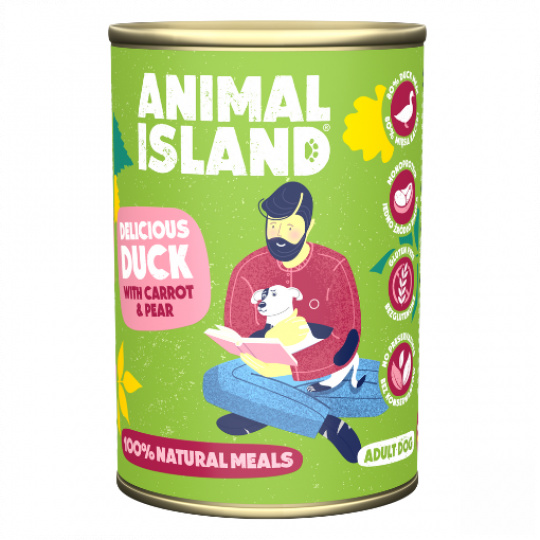 ANIMAL ISLAND Kachna s prosem a mrkví - vlhké krmivo pro psy - 400 g