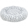 MILA okrúhly plyšový pelech, biela/sivá