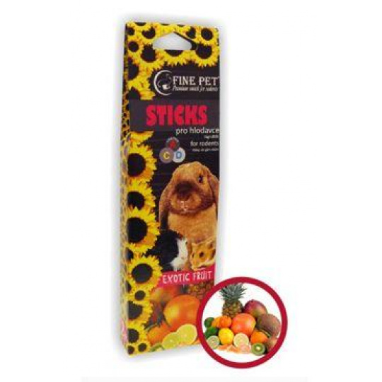 FINE PET Tyčinka Hlodavec Exotické ovocie 2ks/110g FINE PET Tyčinka Hlodavec Exotické ovocie 2ks/110g