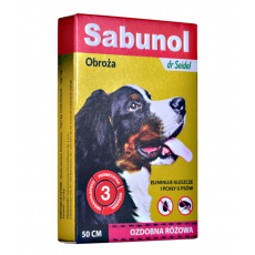 Sabunol Ozdobný obojek pro psy proti blechám a klíšťatům 50 cm, růžový