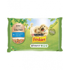 Nestlé Friskies dog Junior s kuracím a mrkvou v šťave kapsička 4x85 g