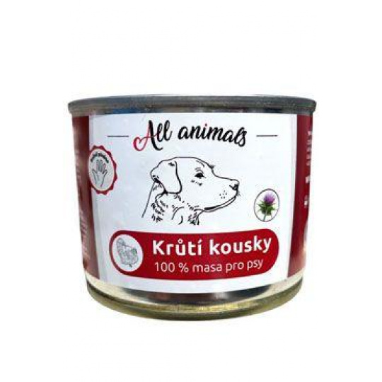 All Animals DOG konz. Morčacie kúsky 200g All Animals DOG konz. Morčacie kúsky 200g