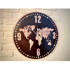 TECHNOLINE wall clock WT938228 World Map Loft MDF 60 cm