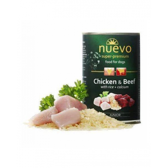 NUEVO dog Junior Chicken & Beef bal. 6 x 400 g konzerva NUEVO dog Junior Chicken & Beef bal. 6 x 400 g konzerva